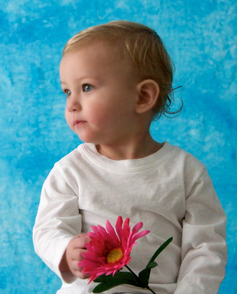 Gorgeous 1 year old baby boy image in vibrant colors!