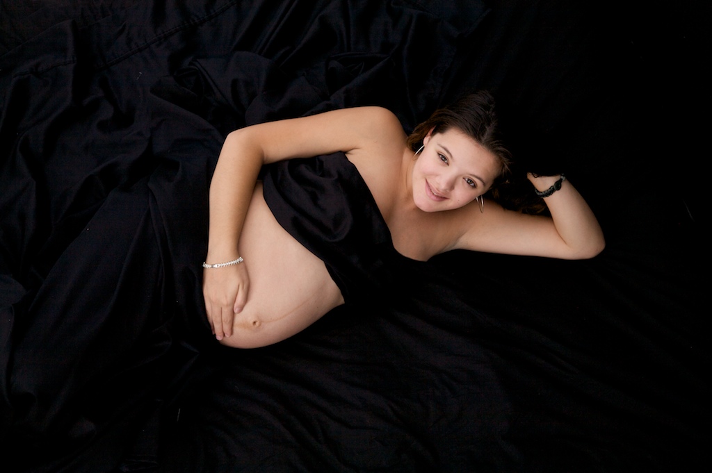 Image of beautiful young mother in late term of her pregnancy